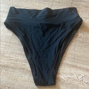 High-Waisted Black Bikini Bottom